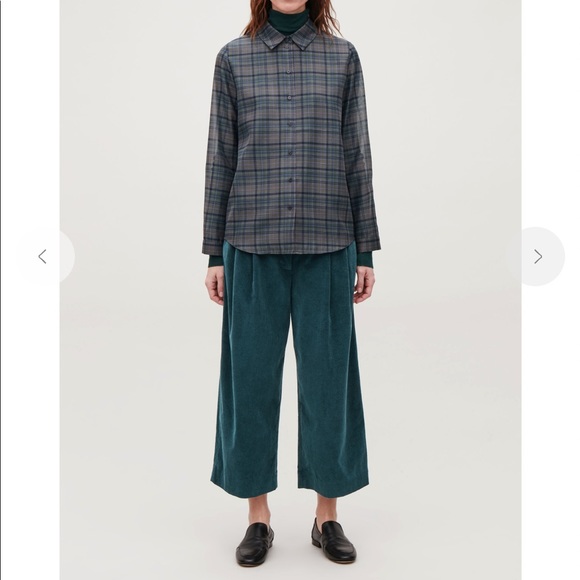 NWT COS Blue-Green Wide-Leg Corduroy Trousers MSRP$115 - Picture 9 of 16